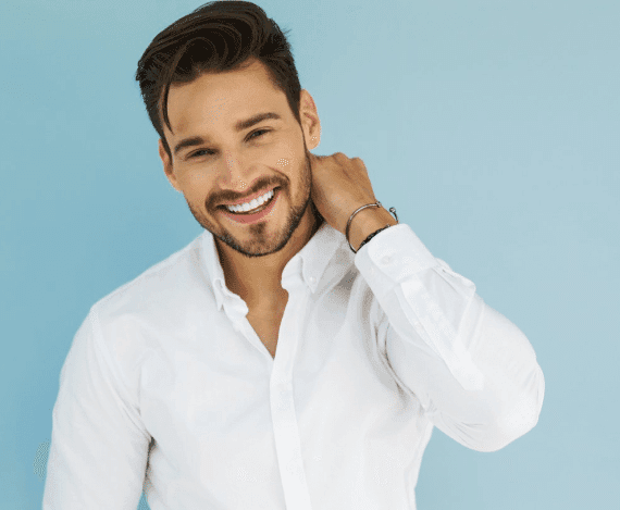 Man in white shirt